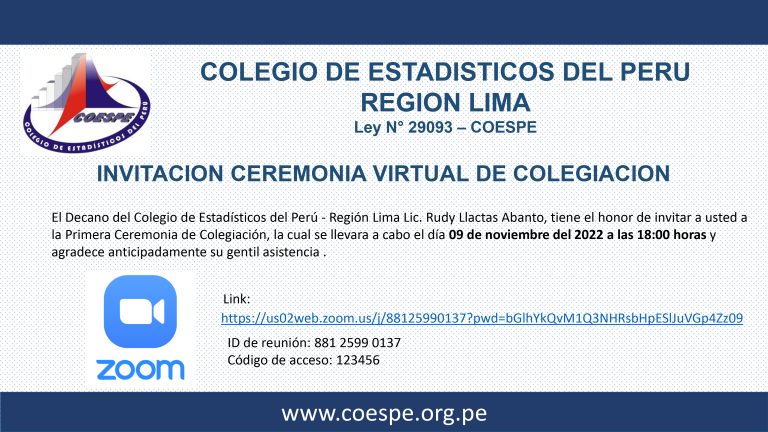 INVITACION CEREMONIA VIRTUAL DE COLEGIACION